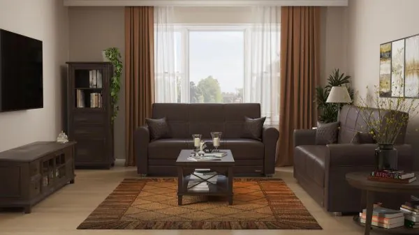 Ottomanson Avalon Collection Cocoa Brown Sofabed