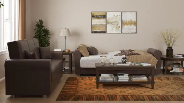Ottomanson Avalon Collection Cocoa Brown Sofabed