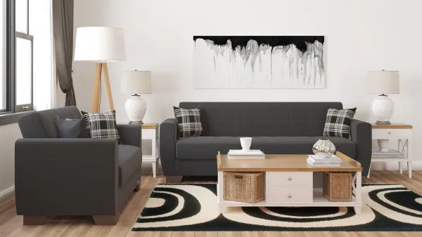 Ottomanson Barato Collection Black Fabric Sofabed