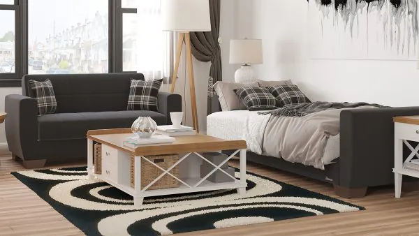 Ottomanson Barato Collection Black Fabric Sofabed