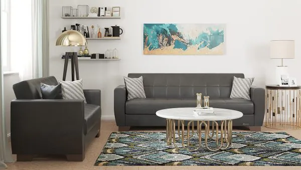 Ottomanson Barato Collection Black Pu Loveseat