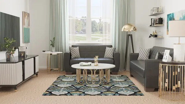 Ottomanson Barato Collection Black Pu Loveseat