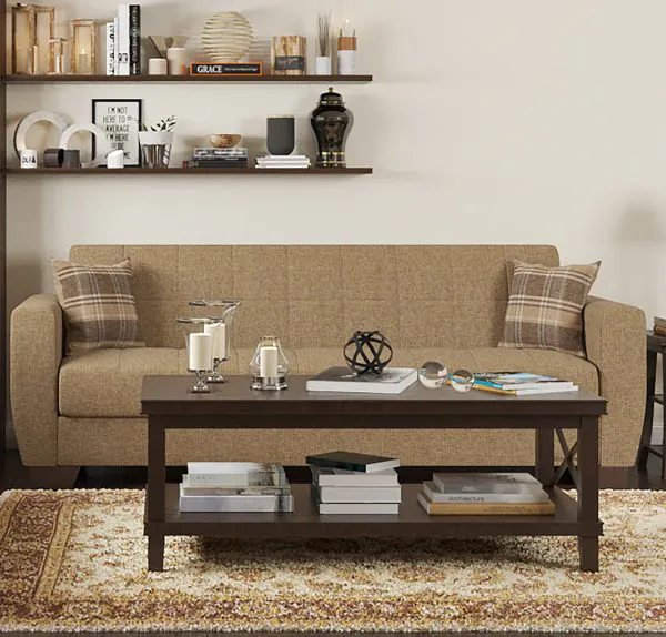 ottomanson Barato Collection Brown Fabric Sofabed