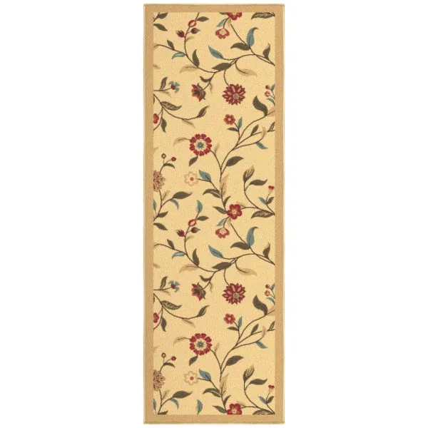 ottomanson Ottomanson Beige Floral Design 20″ x 59″ Runner Rug