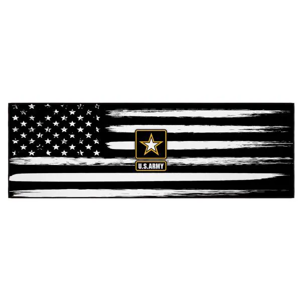 ottomanson Ottomanson Black and White USA Flag with U.S. Army Star 20″ x 59″ Runner Rug
