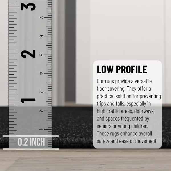 Ottomanson Ottomanson Black Modern Solid Design 20″ X 59″ Runner Rug