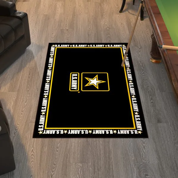Ottomanson Ottomanson Black Solid With U.S. Army Star And Border 3’3″ X 5′ Area Rug