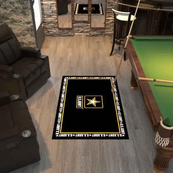 Ottomanson Ottomanson Black Solid With U.S. Army Star And Border 3’3″ X 5′ Area Rug