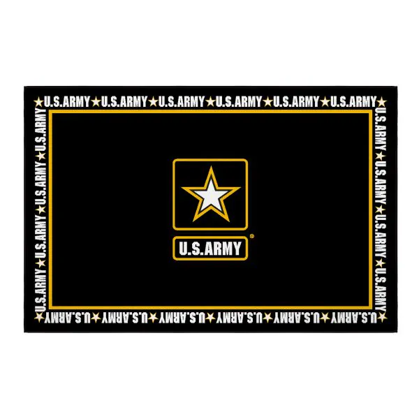 ottomanson Ottomanson Black Solid with U.S. Army Star and Border 3’3″ x 5′ Area Rug