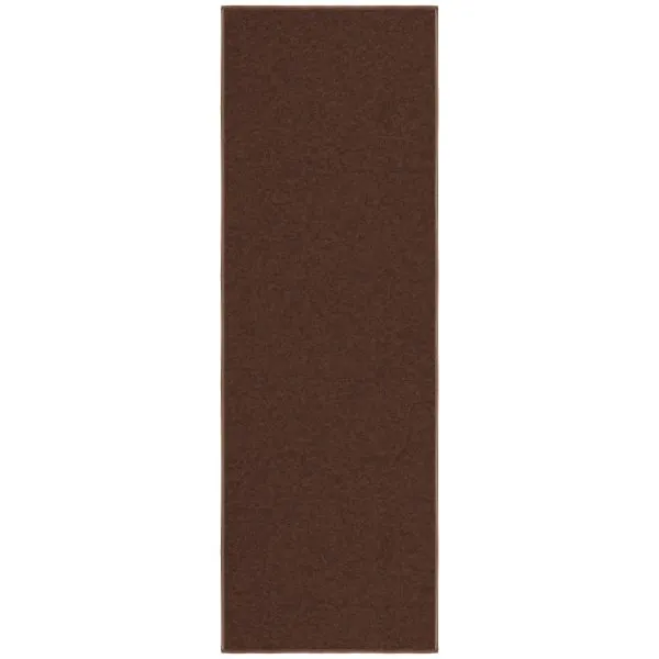 ottomanson Ottomanson Brown Modern Solid Design 20″ x 59″ Runner Rug