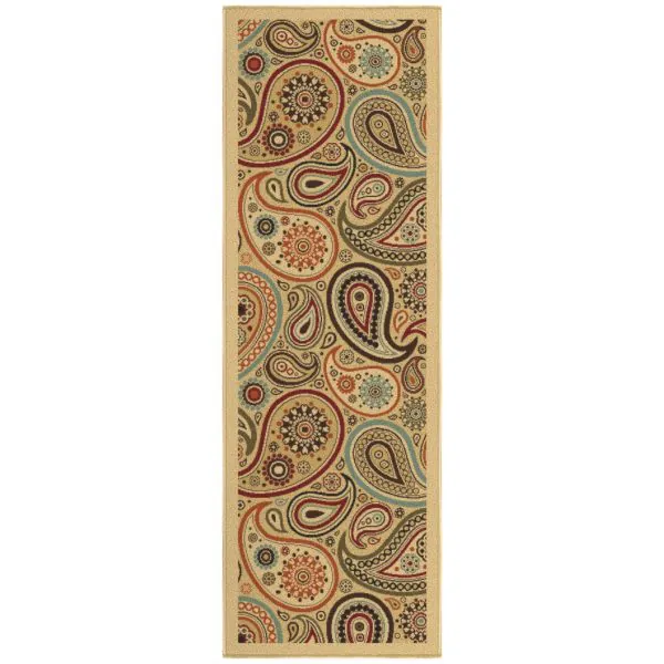 ottomanson Ottomanson Camel Transitional Paisley Design 20″ x 59″ Runner Rug