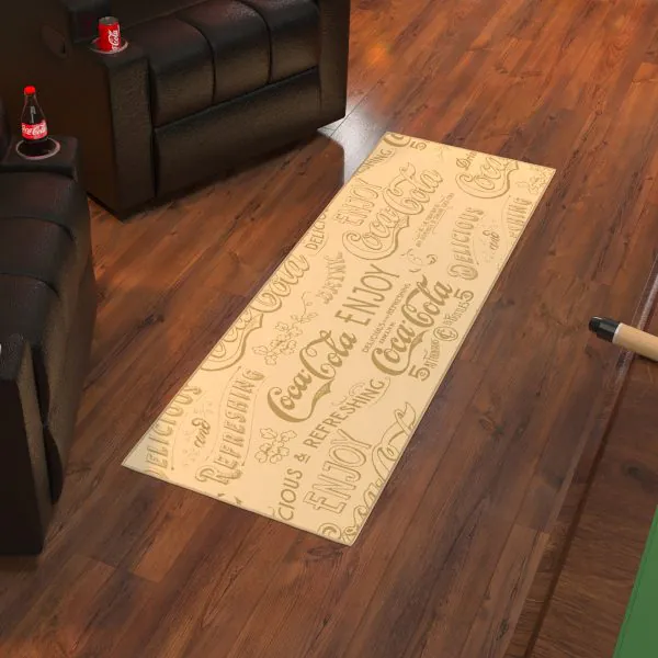 Ottomanson Ottomanson Coca Cola Beige Vintage Typography Pattern 20″ X 59″ Runner Rug