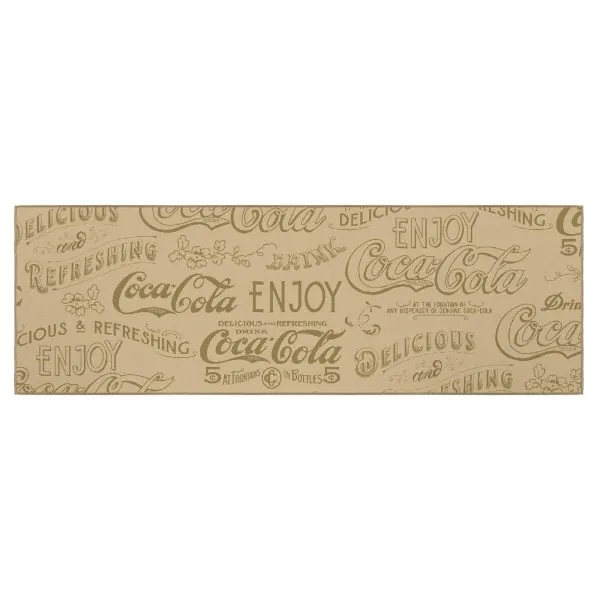 ottomanson Ottomanson Coca Cola Beige Vintage Typography Pattern 20″ x 59″ Runner Rug