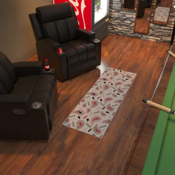 Ottomanson Ottomanson Coca-Cola Grey/Multi Retro Paisley 20″ X 59″ Runner Rug