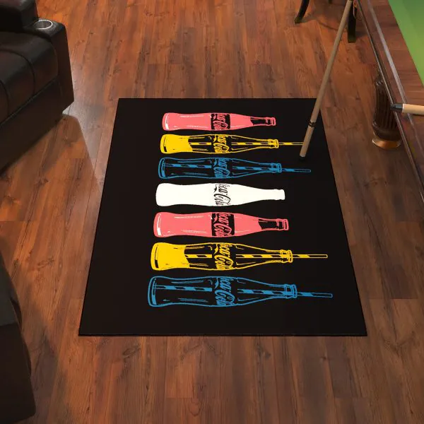 Ottomanson Ottomanson Coca Cola Multi/Black Retro Pop-Art 3’3″ X 5′ Area Rug