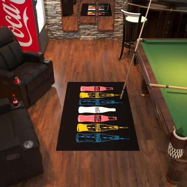 Ottomanson Ottomanson Coca Cola Multi/Black Retro Pop-Art 3’3″ X 5′ Area Rug