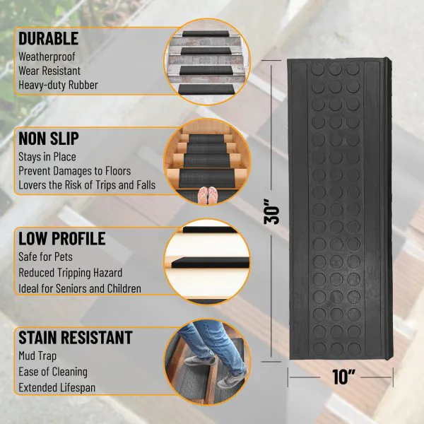 Ottomanson Ottomanson Coin Design 10″ X 30″ Stair Treads