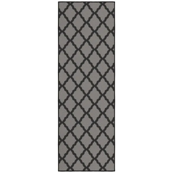 ottomanson Ottomanson Dark Gray Moroccan Trellis 20″ x 59″ Runner Rug