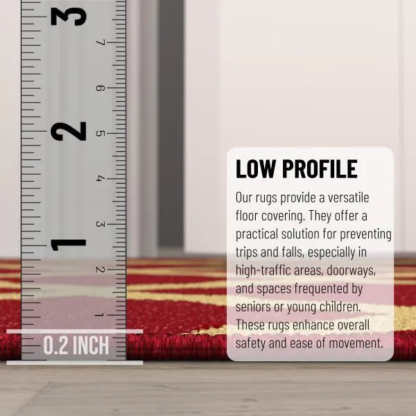 Ottomanson Ottomanson Dark Red Moroccan Trellis Design 20″ X 59″ Runner Rug