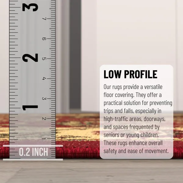 Ottomanson Ottomanson Dark Red Traditional Persian Floral Design 20″ X 59″ Runner Rug