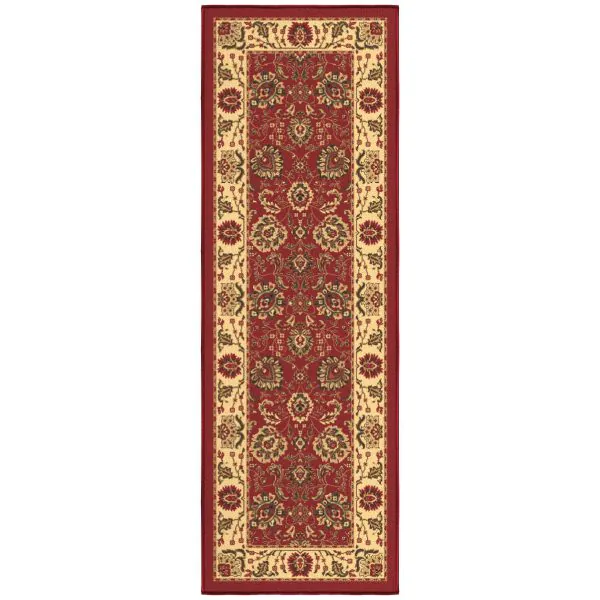 ottomanson Ottomanson Dark Red Traditional Persian Floral Design 20″ x 59″ Runner Rug