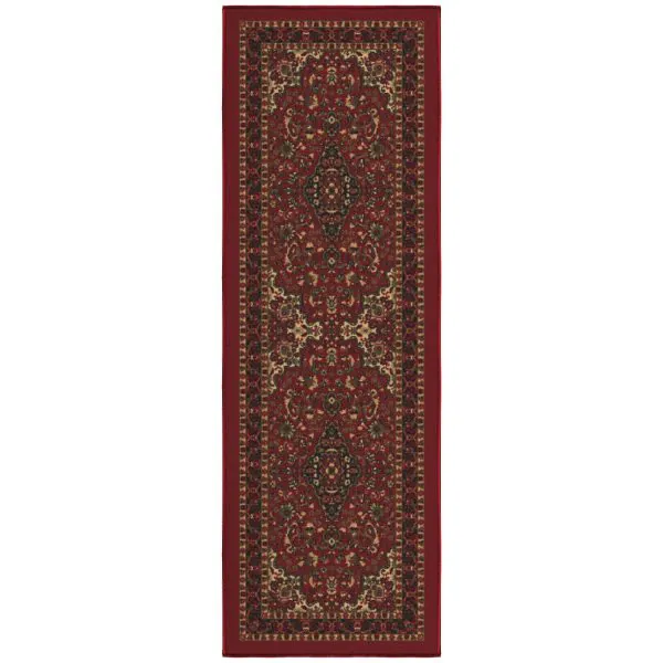 ottomanson Ottomanson Dark Red Traditional Persian Medallion Design 20″ x 59″ Runner Rug