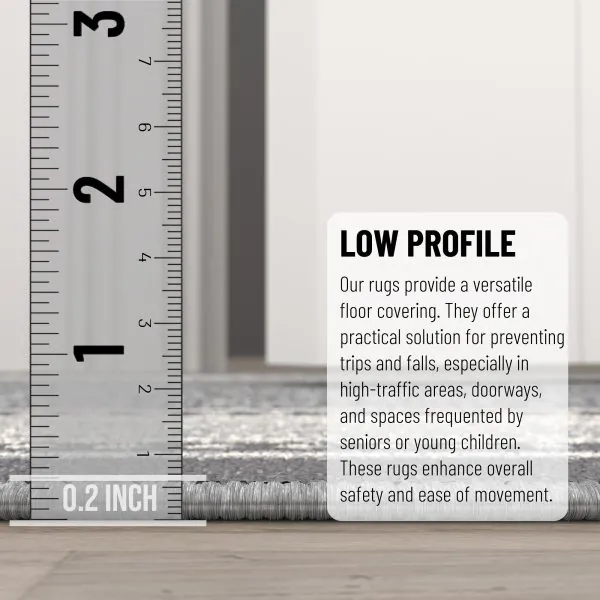 Ottomanson Ottomanson Gray Modern Bordered Design 20″ X 59″ Runner Rug