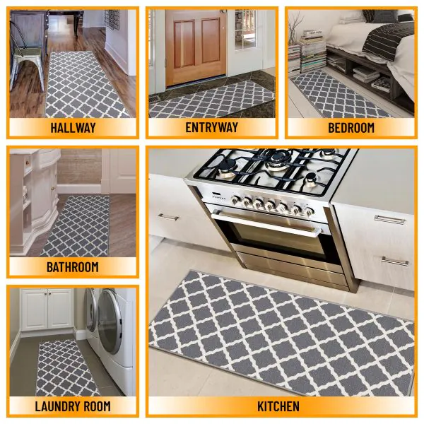 Ottomanson Ottomanson Gray Moroccan Trellis 20″ X 59″ Runner Rug