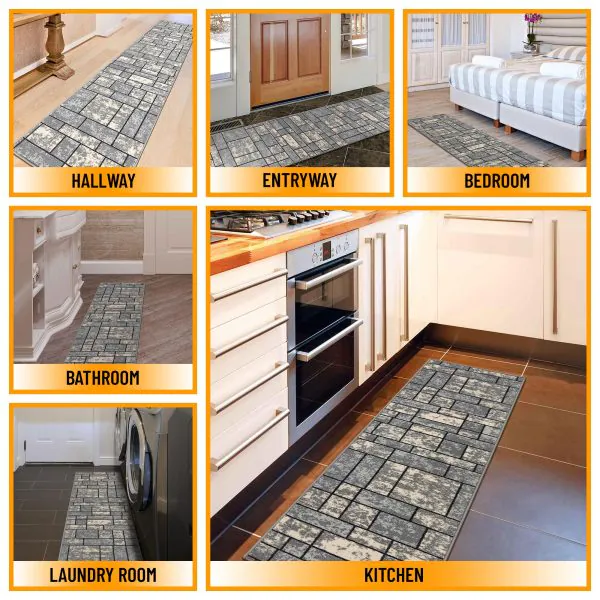 Ottomanson Ottomanson Grayscale Modern Geometric Design 20″ X 59″ Runner Rug