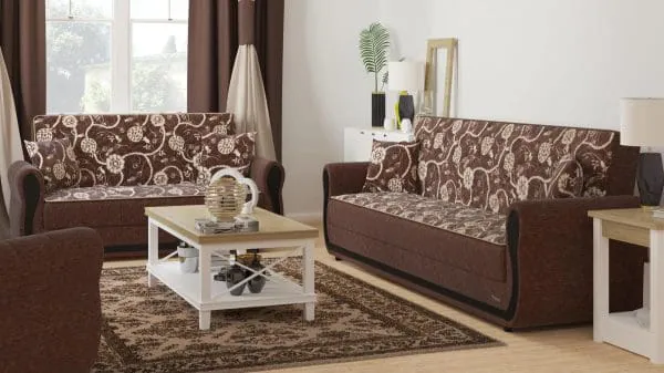 Ottomanson Havana Collection Royal Brown Loveseat