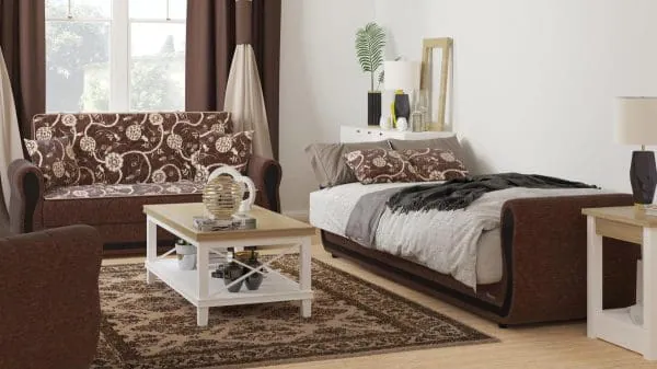 Ottomanson Havana Collection Royal Brown Loveseat