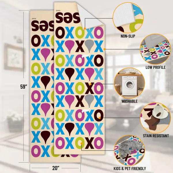 Ottomanson Ottomanson Hershey Beige Colorful Kisses 20″ X 59″ Runner Rug