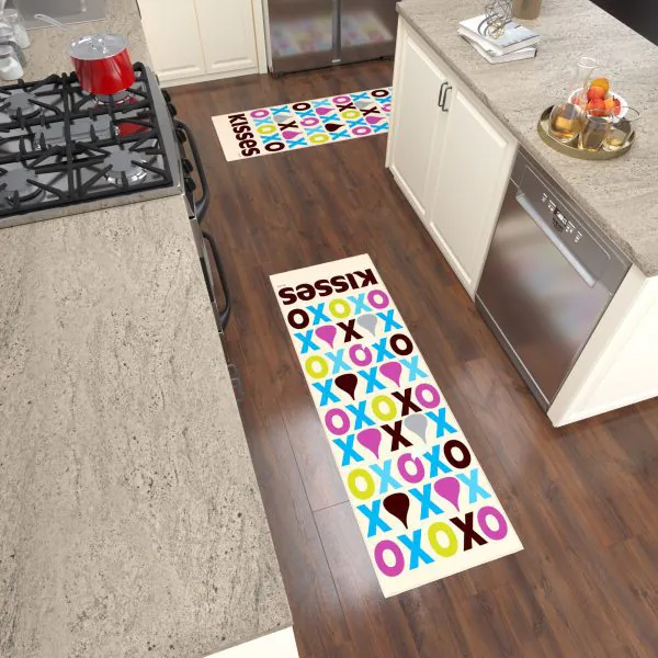 Ottomanson Ottomanson Hershey Beige Colorful Kisses 20″ X 59″ Runner Rug