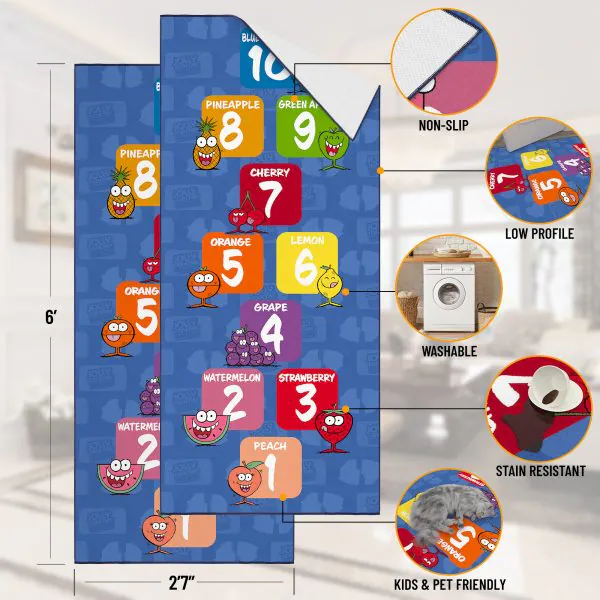 Ottomanson Ottomanson Hershey Blue Hopscotch 2’7″ X 6′ Runner Rug