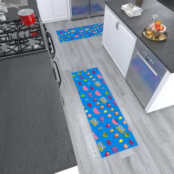 Ottomanson Ottomanson Hershey Blue/Multi Playful Fruity 20″ X 59″ Runner Rug