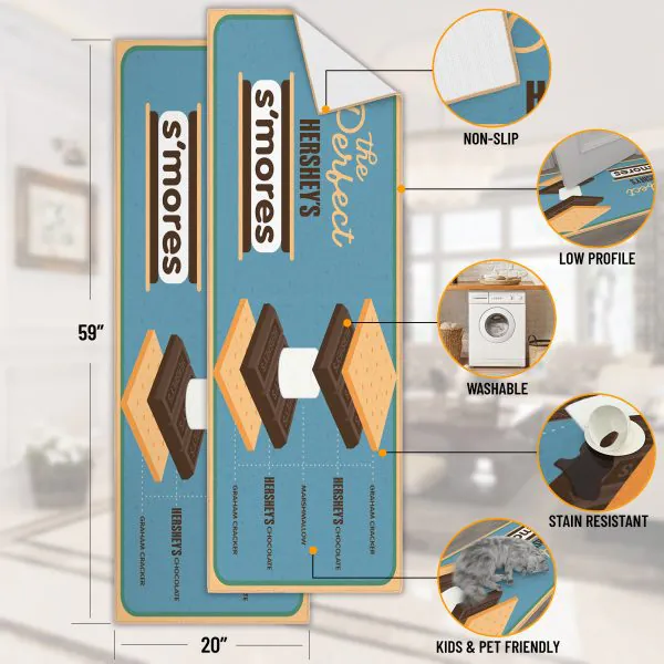 Ottomanson Ottomanson Hershey Blue Smores 20″ X 59″ Runner Rug