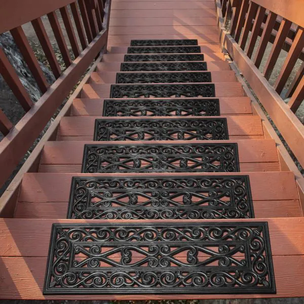 Ottomanson Ottomanson Iron Wrought Design 10″ X 30″ Stair Treads