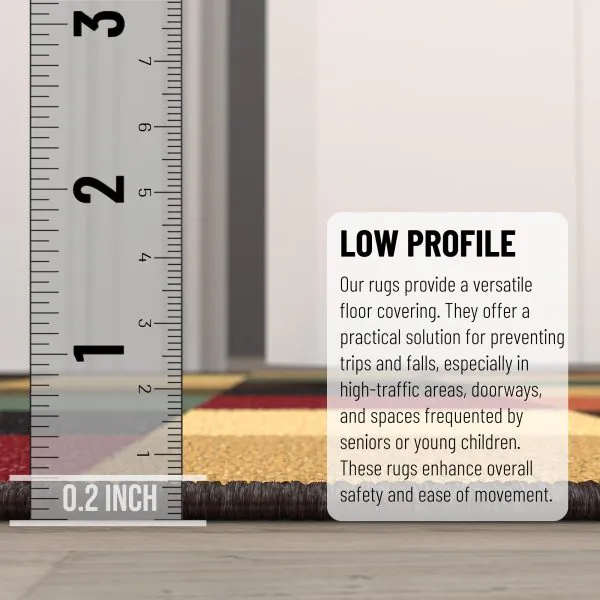 Ottomanson Ottomanson Multi Color Modern Checkered Design 20″ X 59″ Runner Rug