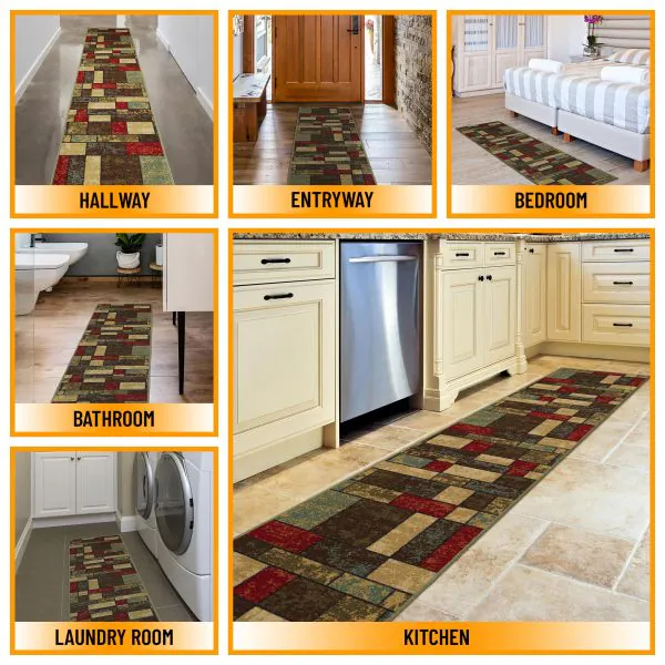 Ottomanson Ottomanson Multi Color Modern Geometric Design 20″ X 59″ Runner Rug