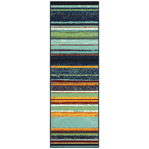 ottomanson Ottomanson Multi Color Modern Striped Design 20″ x 59″ Runner Rug