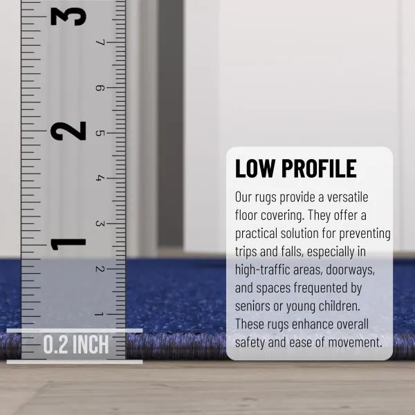 Ottomanson Ottomanson Navy Modern Solid Design 20″ X 59″ Runner Rug