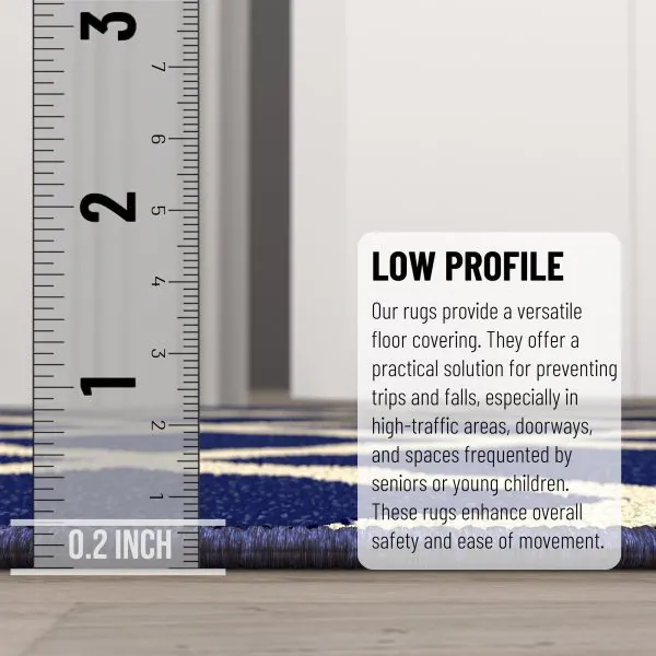 Ottomanson Ottomanson Navy Moroccan Trellis 20″ X 59″ Runner Rug