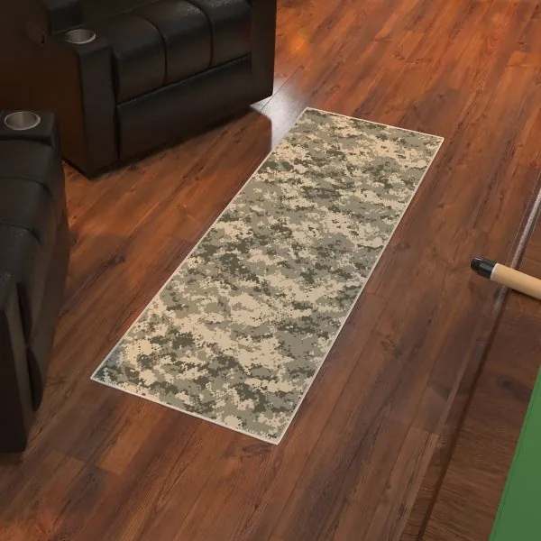 Ottomanson Ottomanson Neutral Universal Camouflage Pattern 20″ X 59″ Runner Rug