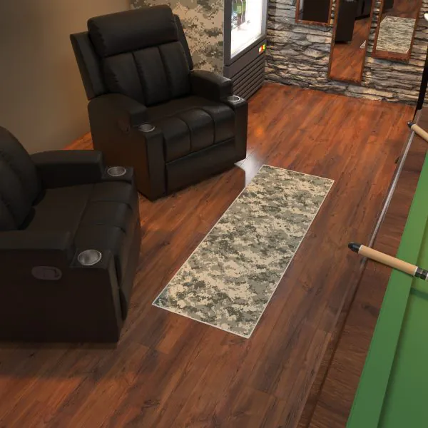 Ottomanson Ottomanson Neutral Universal Camouflage Pattern 20″ X 59″ Runner Rug