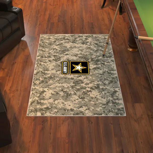 Ottomanson Ottomanson Neutral Universal Camouflage Pattern With U.S. Army Star 3’3″ X 5′ Area Rug