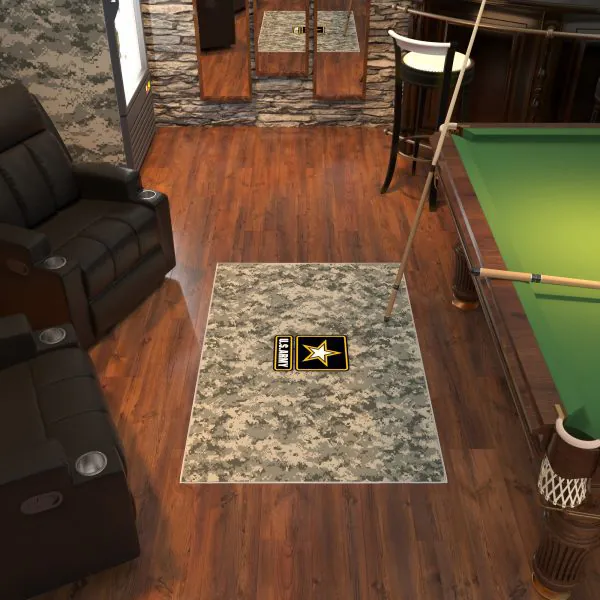 Ottomanson Ottomanson Neutral Universal Camouflage Pattern With U.S. Army Star 3’3″ X 5′ Area Rug