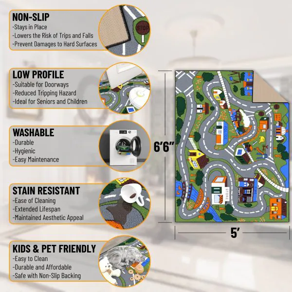 Ottomanson Ottomanson 5′ X 6’6″ Area Rug