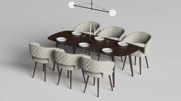 Ottomanson Palermos Collection Beige Dining Chair