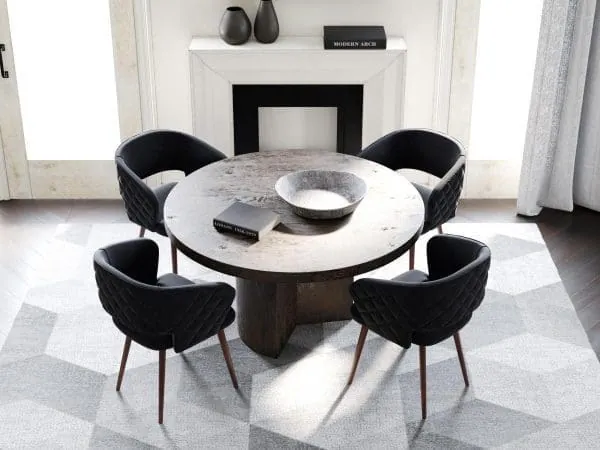 Ottomanson Palermos Collection Black Dining Chair