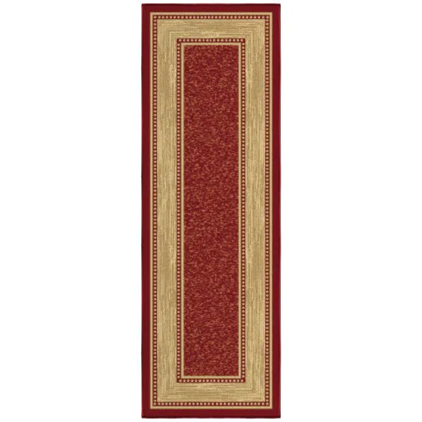 ottomanson Ottomanson Red Bordered Design 20″ x 59″ Runner Rug